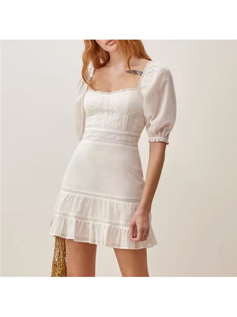 Reformation Paxton Dress In Ivory - Picture 2 of 6
